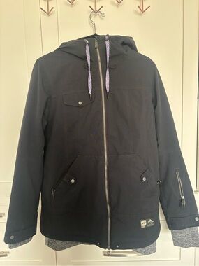 Orage Black Hooded Ski Jacket. Size M